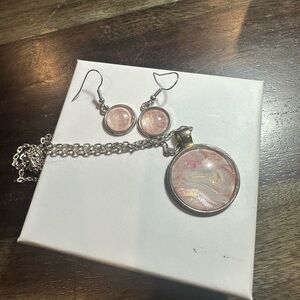 Elegant Pink Swirl Jewelry Set